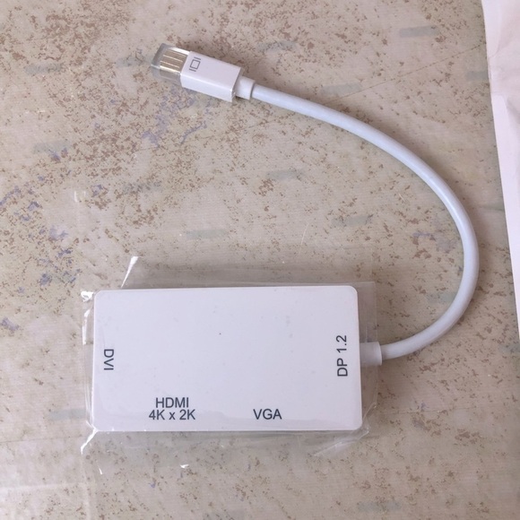 3 In 1 Thunderbolt Mini Display Port DP Male to HDMI-compatible/ DVI/ VGA Female - Picture 2 of 7